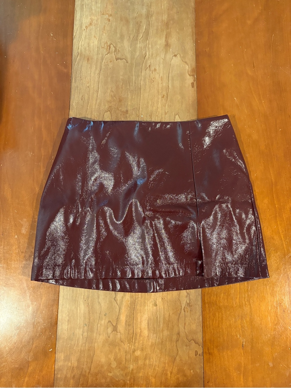 Amanda Uprichard Dale Skort in Burgundy Patent Leather